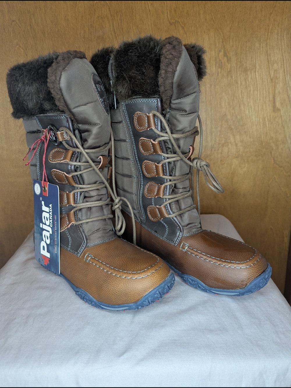Pajar Tall Winter Lace-Up Boots in Brown
